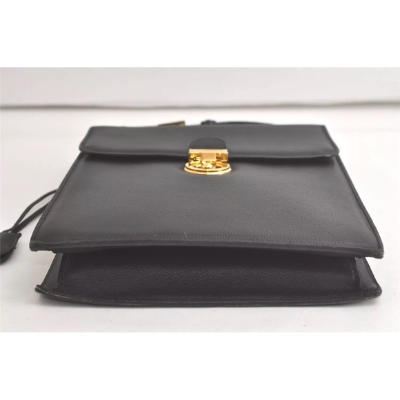 Authentic Salvatore Ferragamo 2Way Shoulder Hand Bag Leather Black - Picture 7 of 16